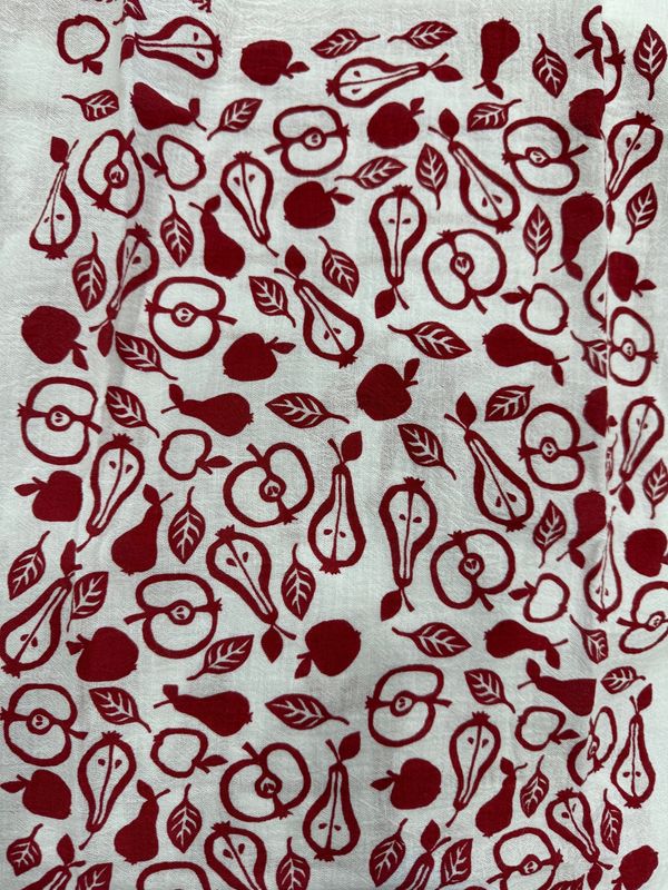 Kei Molly Dish Towel Apples &amp; Pears Red