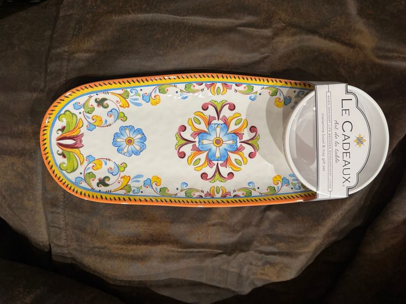 LeCadeaux Toscana Melamine Bowl &amp; Tray Set