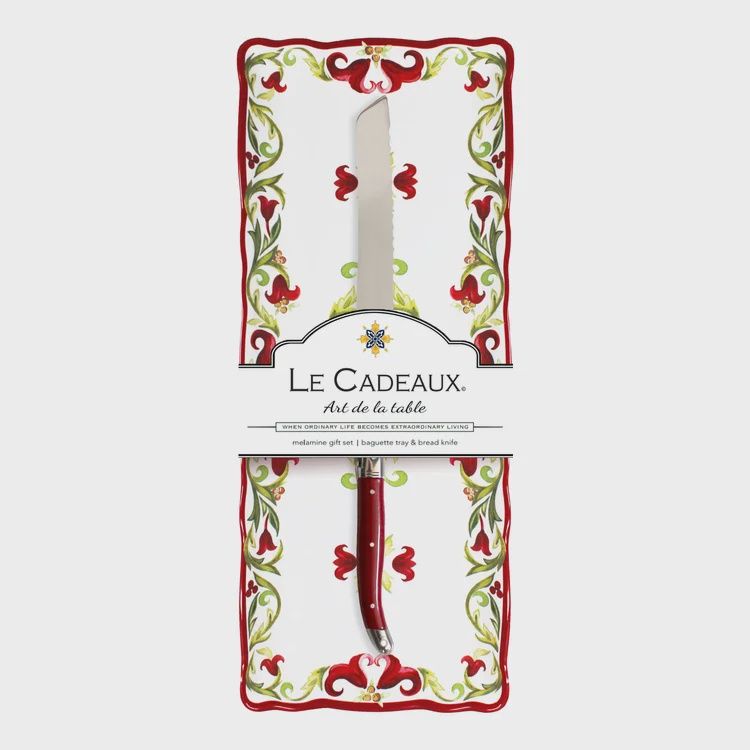 LeCadeaux Baguette Tray with Knife Set Vischio