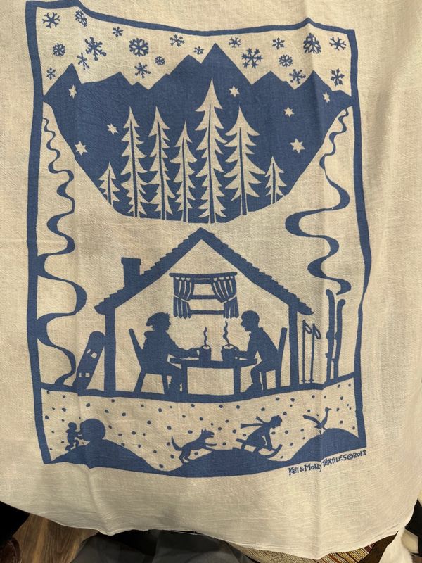 Kei Molly Dish Towel Hot Cocoa Steel Blue