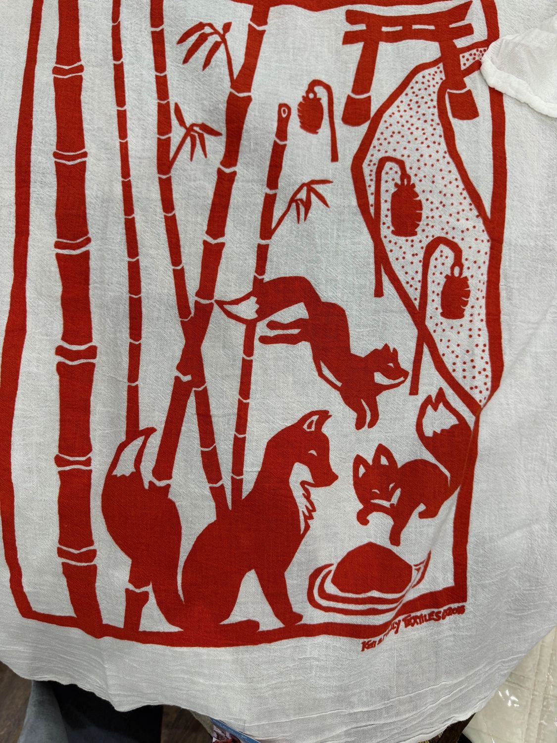 Kei Molly Dish Towel Foxes Burnt Orange