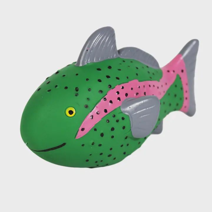 PS Rainbow trout squeaky vinyl dog toy