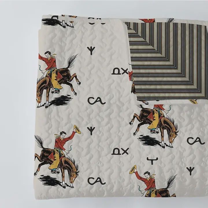 Lazy J in Navy Baby Blanket