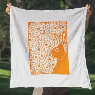 Flour Sack Dish Towel Rabbit