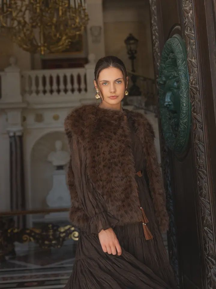 Leopard Faux Fur Sleeveless Vest