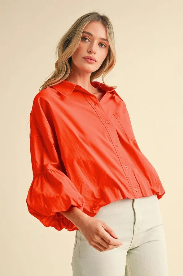 Button Down Bubble Top