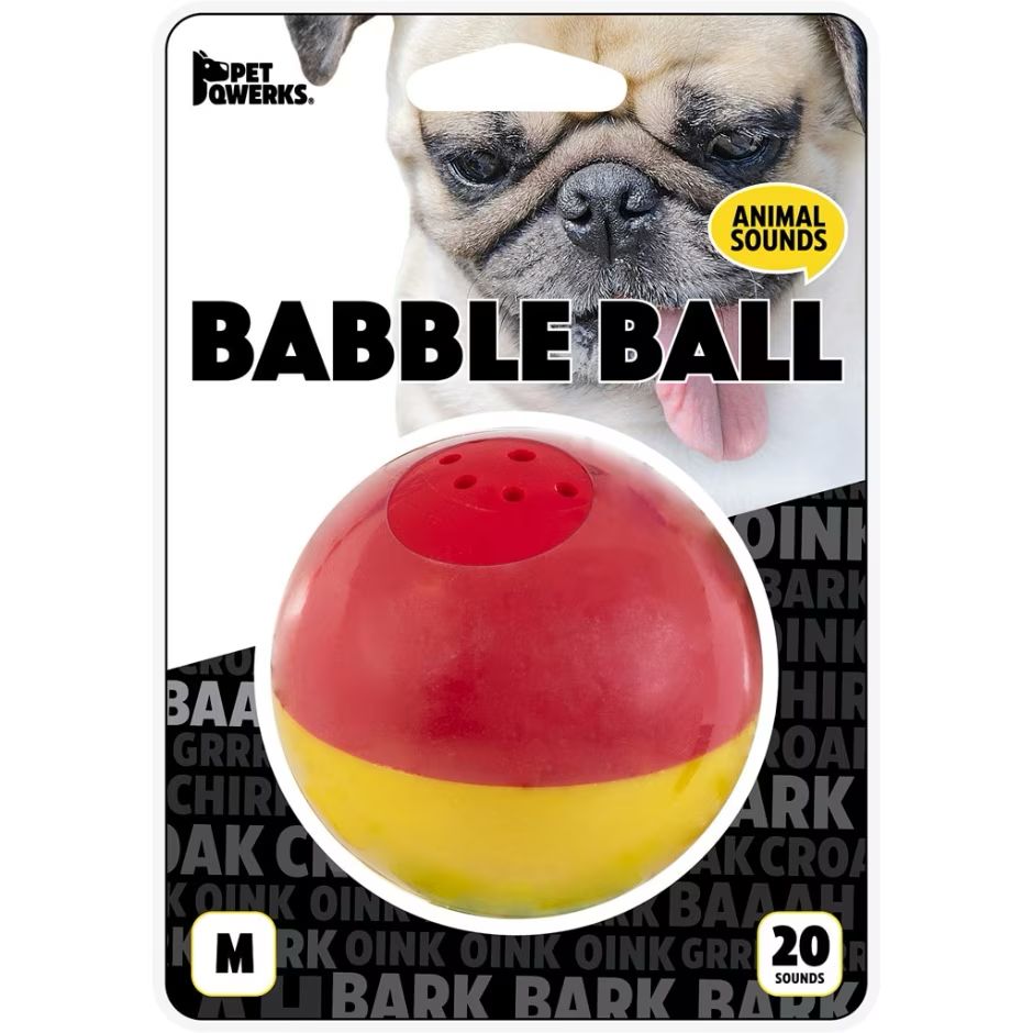 ANIMAL SOUNDS BABBLE BALL DOG TOY