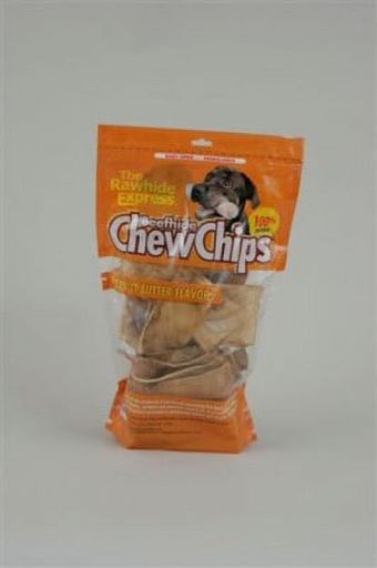 The Rawhide Express Beefhide Chew Chips Peanut Butter Flavored 1 Pound Bag