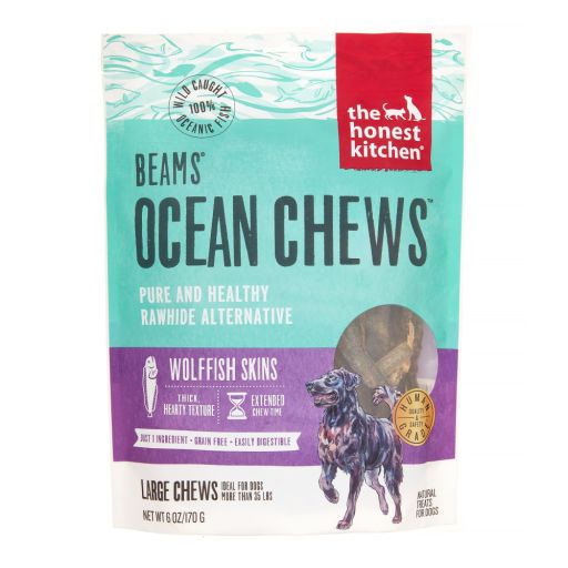 The Honest Kitchen Beams: Natural Human Grade Dehydrated Grain Free Fish Skins  Dog Chew Treats  6 oz Talls