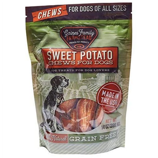 Gaines Family Farmstead Sweet Potato Dog Chews  100% Natural Treats for Small &amp; Large Dogs  Rawhide Alternative for Dog Training (14 oz. Bag)
