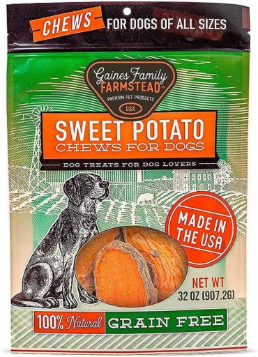 Gaines Family Farmstead Sweet Potato Dog Chews  100% Natural Treats for Small &amp; Large Dogs  Rawhide Alternative for Dog Training (32 oz. Bag)
