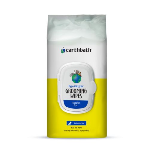 hypo-allergenic grooming wipes, fragrance free, 100 ct