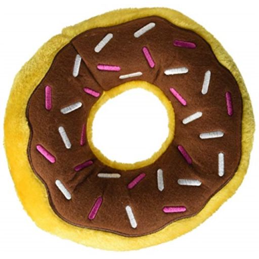 ZippyPaws 817054 Plush Jumbo Donutz Dog Toy with Blaster Squeaker  Chocolate - Extra Large