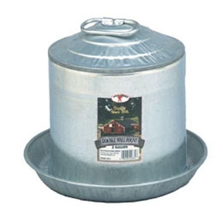 Little Giant 9838 Heavy Duty Steel 8 Gallon Double Wall Poultry Fount Waterer