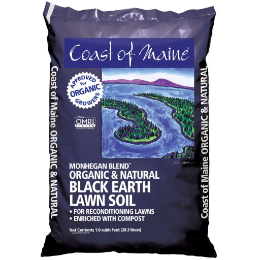 Coast of Maine Monhegan Blend Organic &amp; Natural Black Earth Lawn Soil  1 CF
