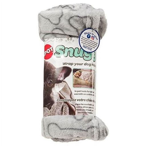 Ethical Pet 40 x 58 in. Snuggler Bones Blanket  Gray