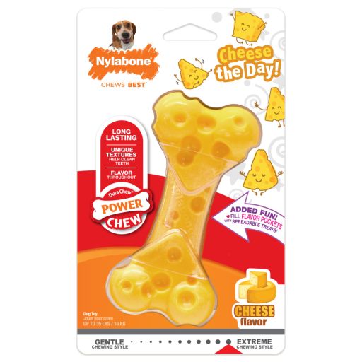 Nylabone Power Chew Cheese Dog Toy Medium/Wolf - Up to 35 lbs. (1 Count)