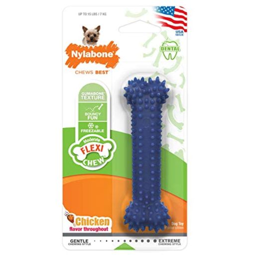 Nylabone Dental Chew Bone - Chicken Flavor  Petite (1 Pack)
