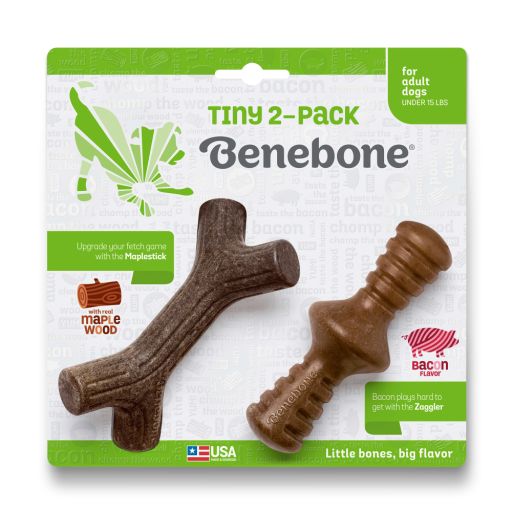 Benebone 2-Pack Maplestick/Zaggler Bacon Tiny