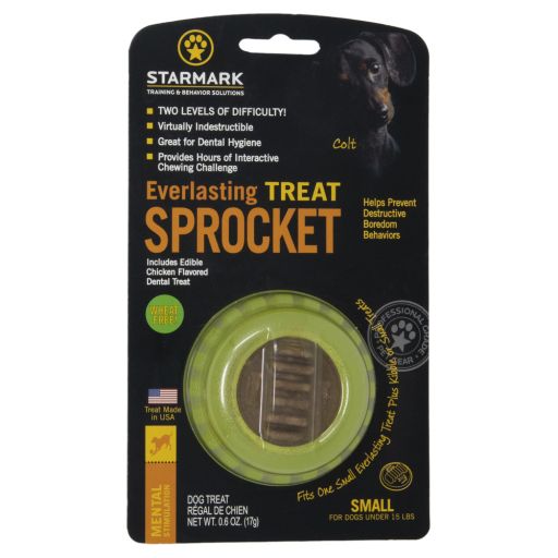 Starmark 713095 Everlasting Sprocket Dog Toy  Yellow