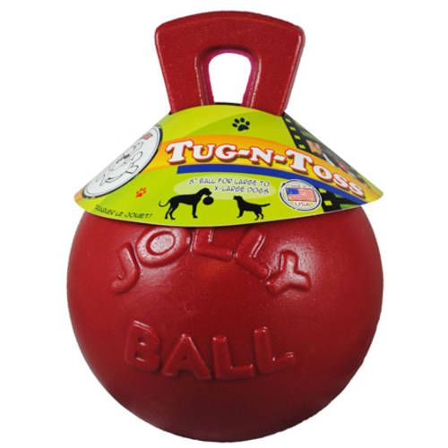 Jolly Pets Mini Tug n Toss Interactive Dog Toy Red