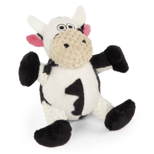 goDog Just for Me Checkers Sitting Dog Toy - Cow