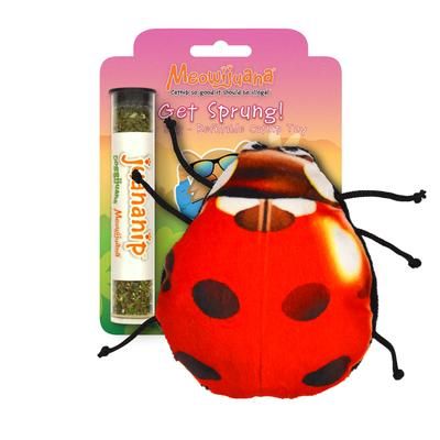 Meowijuana Get Sprung Refillable Ladybug Cat Toy Small