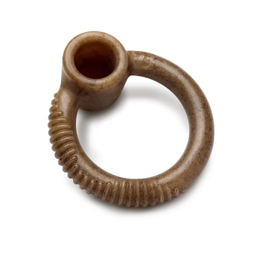 Benebone Ring Durable Dog Chew Toy for Aggressive Chewers  Real Bacon  Made in USA  Small Brown