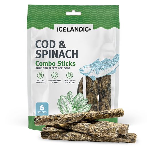 Icelandic+ Combo Bites Pure Fish Treats Copd/Spinach 2 oz