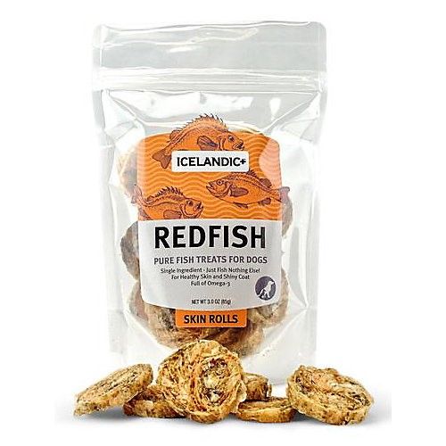 Icelandic+ Redfish Skin Rolls Dog Treat 3-oz Bag