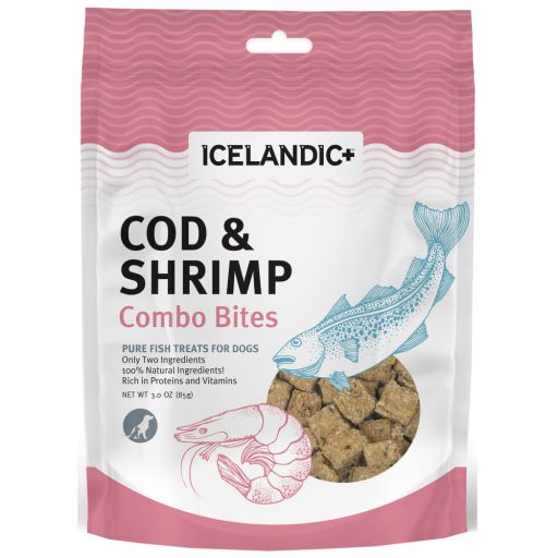 Icelandic+ Cod &amp; Shrimp Combo Bites Dog Treat 3.0-oz Bag