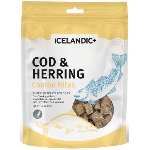 Icelandic+ Cod &amp; Herring Combo Bites Dog Treat 3.0-oz Bag