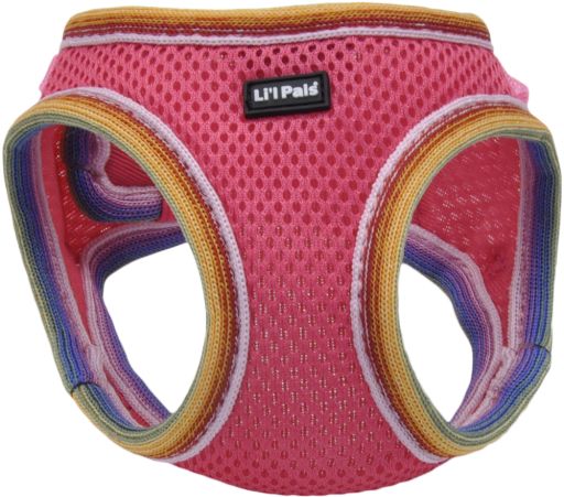 Li&#39;l Pals Comfort Mesh Step in Back Clip Dog Harness, Bright Pink, 8 to 10-in Chest