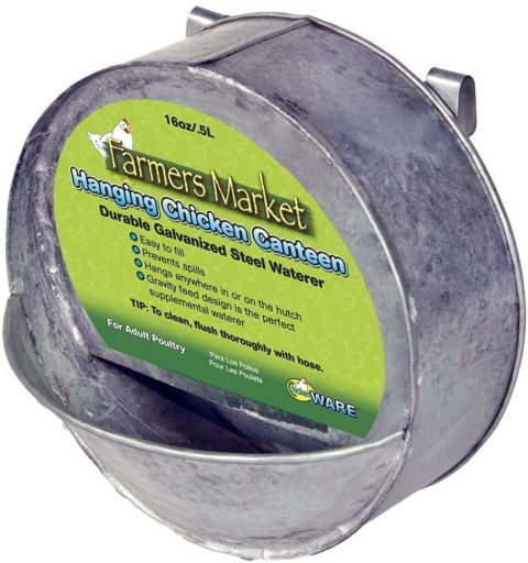 Farmers Market Hanging Chicken Waterer Steel 16 Ounce