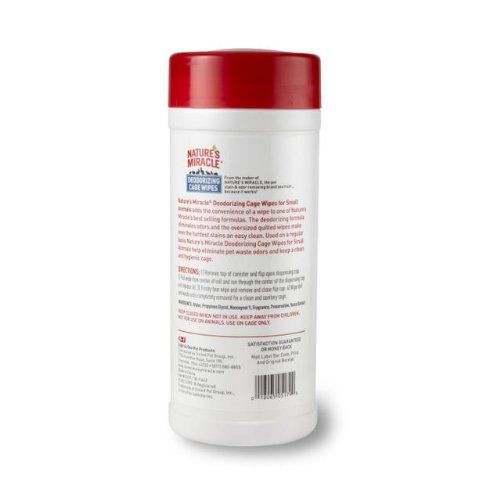 Nature&#39;s Miracle Deodorizing Cage Wipes for Small Animals (5179)