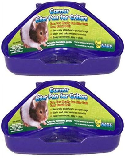Ware 2 Pack of Corner Litter Pans for Hamsters Gerbils and Dwarf Hamsters  Assorted Colors
