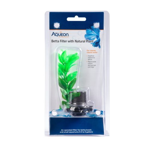 Aqueon Betta Filter With Natural Plant - 1 Count