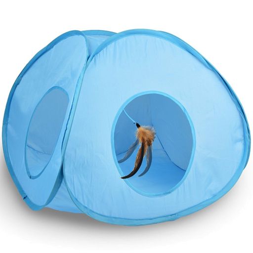 Our Pets Pounce House Interactive Feather Tent Spinning Cat Toy