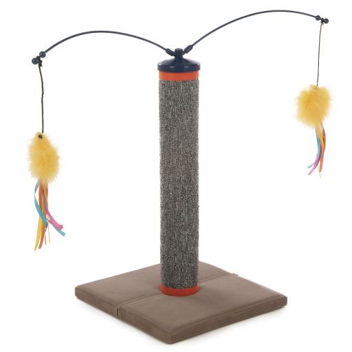 SmartyKat Scratch  N Spin Carpet Cat Scratching Post with Interactive Spinning Wand Cat Toys
