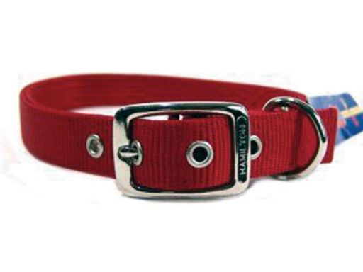 Hamilton 1  Double Thick Nylon Deluxe Dog Collar  26  long  Red