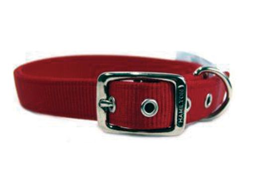 Double Nylon Dog Collar Red