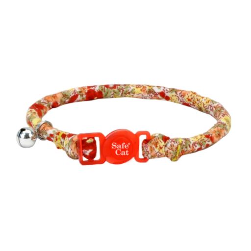 Coastal Products Safe Cat Round Fashion Collar Red Floral 12 inch - PDS-076484673139
