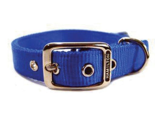 Hamilton 1  Double Thick Nylon Deluxe Dog Collar  22  long  Blue