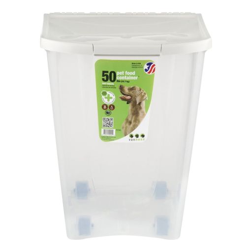 Penn-Plax Van Ness 50Lb Pet Food Container White Large