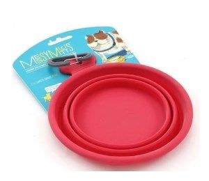 Messymutts Collapsible Dog Bowl, Red, 1.5 Cups