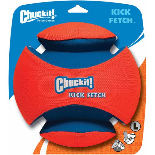 Chuckit! Kick Fetch Lightweight Canvas Ball Fetch Dog Toy  Large  Multicolor  Pack of 1