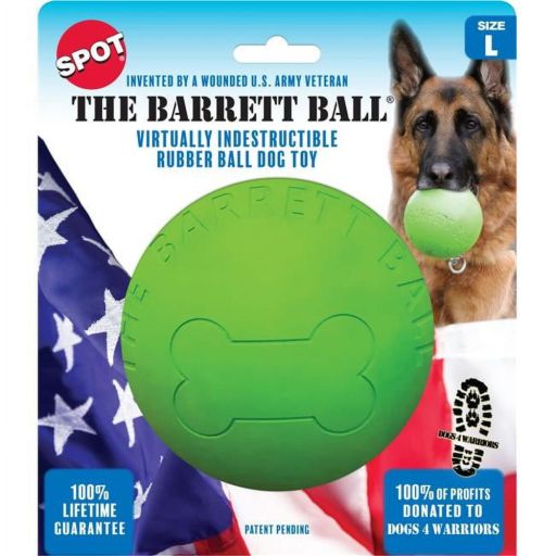 SPOT Ethical Barrett Ball Virtually Indestructible Rubber Ball | Large Dog Toy