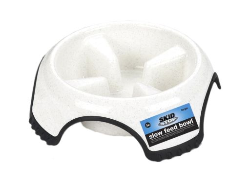 Petmate JW Skid Stop Slow Feed Bowl Dog Bowl  X-Large Assorted Colors
