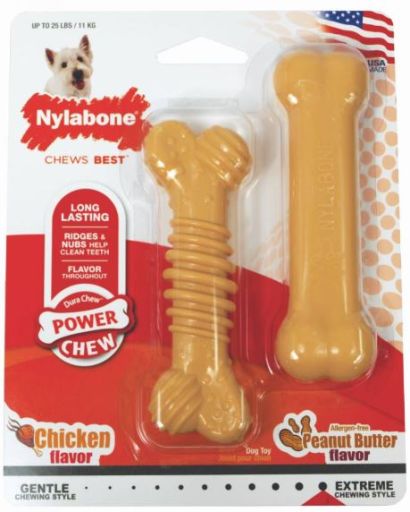 Nylabone Dura Chew Textured Ring &amp; Flat Bone Dog Chew