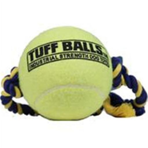 PetSport PS70156 6 in. Mega Tuff Ball Tug Dog Toy - Yellow